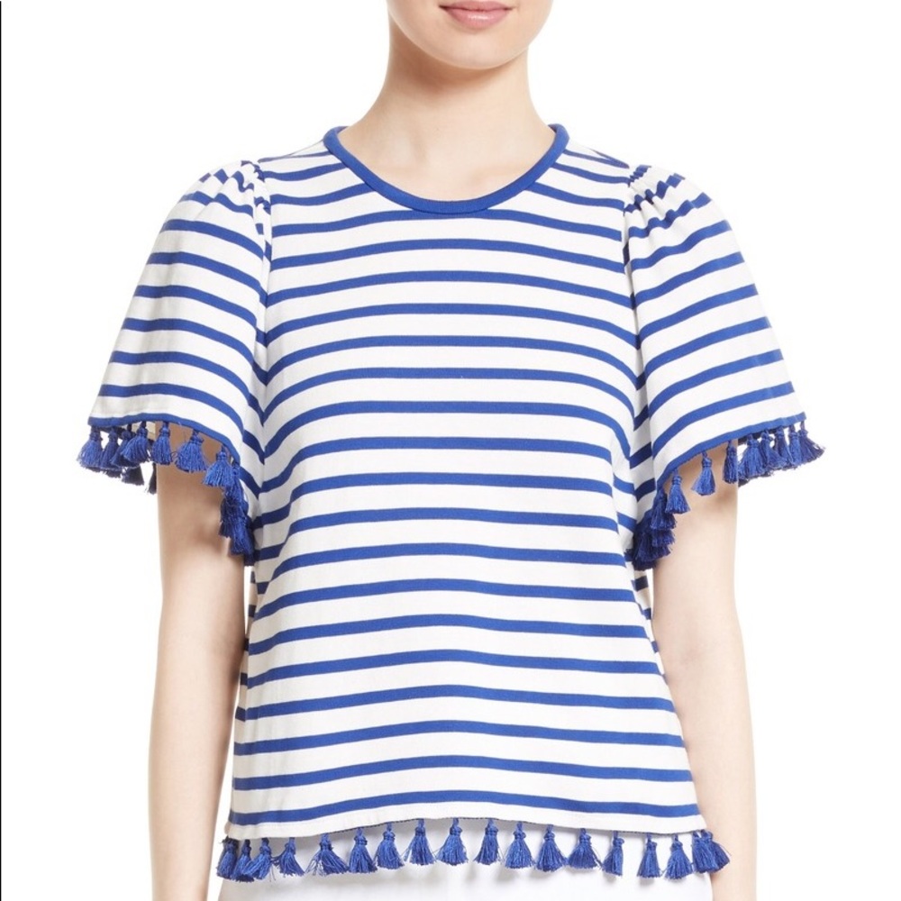 Kate Spade new york tassel stripe flutter sleeve